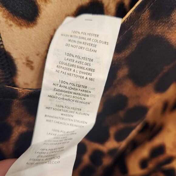 Nasty Gal Satin Slip Dress Cheetah Animal Print Fierce Sultry Glam - Size 22 - Picture 8 of 8